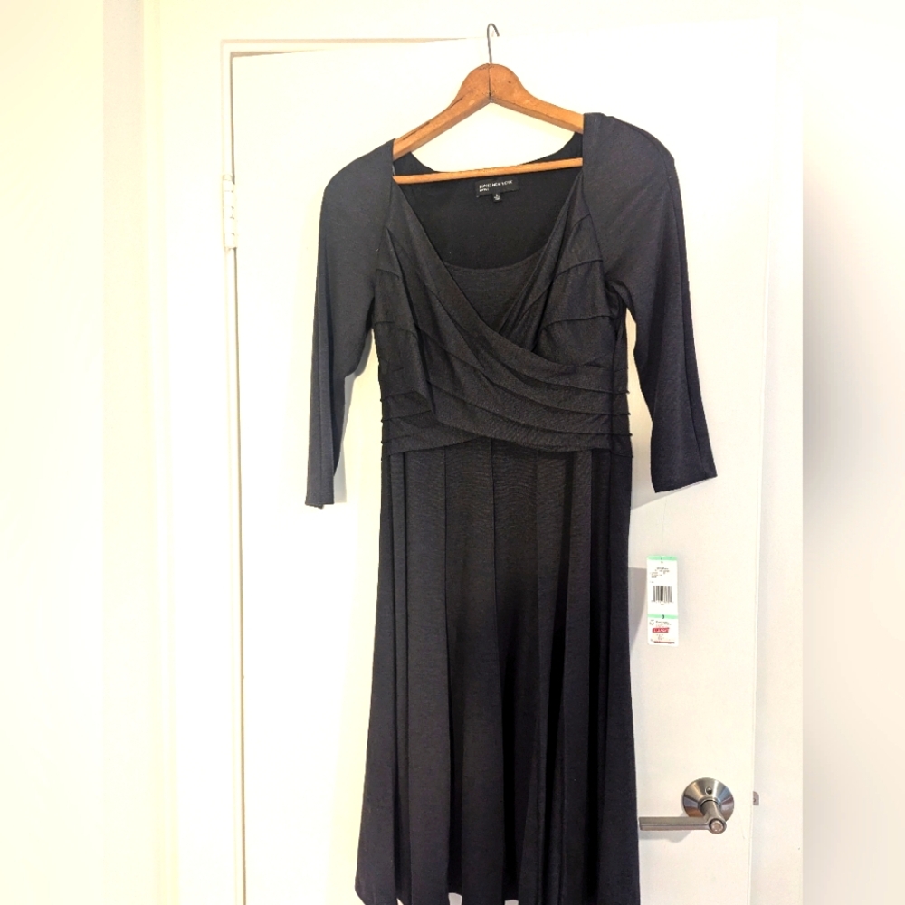 NWT Charcoal Grey Midi Jones New York 3/4 sleeve dress